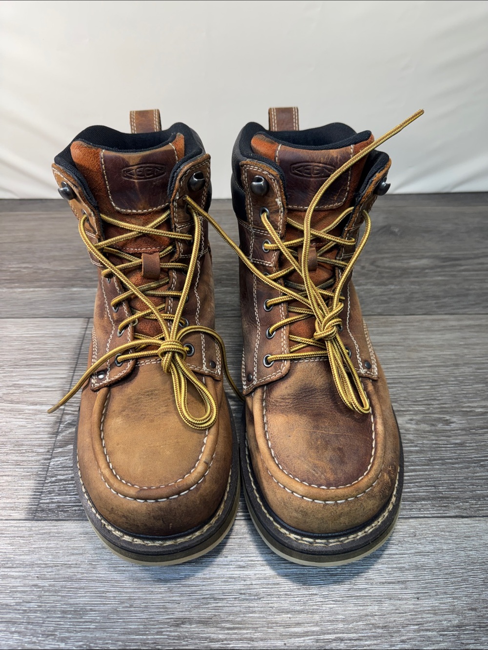 KEEN Brown Leather Moc Toe Men's Work Boots not a steel toe size 11.5 - Picture 1 of 7